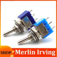 Merlin Irving Shop 5pcs 3 Foot 2 Rocke Toggle Switch MTS102 Toggle Switch ON-ON 120VAC 6A 1/4 Inch Mounting Miniature Shook