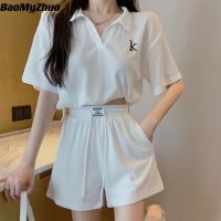 New Casual Tracksuit Women Shorts Tops Suits Loose Drawstring Mini Shorts Two Piece Set Short Pants Suit Female Lounge Wear