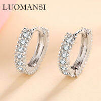 Luomansi S925 Silver Real 0.14CT D 7 Moissanite Earrings Passed Diamond Test for Womens Wedding Jewelry Party Birthday Gift