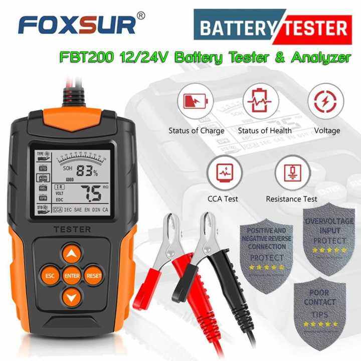 foxsur-รุ่น-fbt-200-12v-24v-เครื่องวิเคราะห์และทดสอบแบตเตอรี่-วัดค่า-ca-ccaใช้ได้ทั้งรถยนต์และมอเตอร์ไซค์