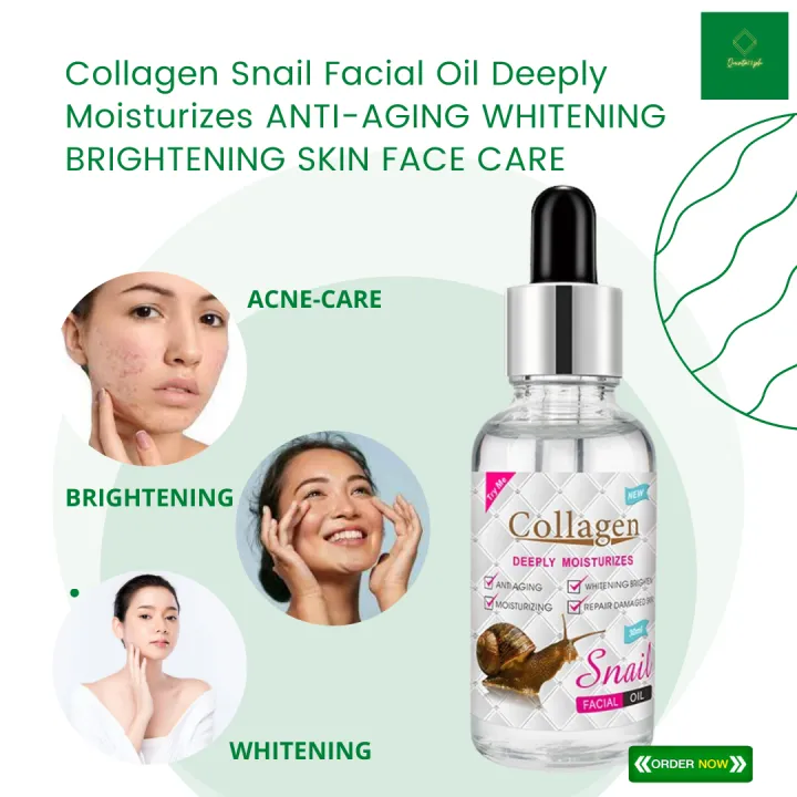 Very Effective Collagen Snail Facial Oil Deeply Moisturizes Anti Aging ...