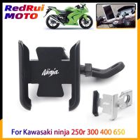 For Kawasaki ninja 250R 300 400 650 Motorcycle Mobile Phone Holder GPS Navigator Mirror Handlebar Bracket Mounting Accessories