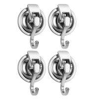 Heavy Duty Vacuum Suction Cup Wreath Hanger Silver-Plated Plished Hooks Reusable Without Punching for Towel