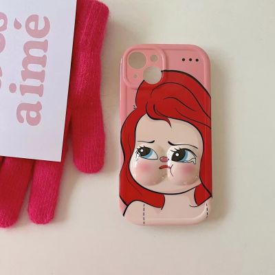 เคสมือถือสำหรับเด็กหญิงตัวเล็กน่ารักเหมาะสำหรับใส่ iPhone 14 promax ซองโทรศัพท์สเตอริโอสำหรับ iPhone 13 เคสโทรศัพท์สีชมพูน่ารักน่ารักเหมาะสำหรับ iPhone 11 ProMax เคสมือถือสำหรับผู้หญิงผมแดงเหมาะสำหรับ iPhone 12 pro