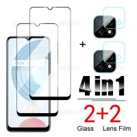 ✆△ 4in1 Protective Glass For Realme C20 C21 C25 C20A C12Y C25S C25Y Q3 Tempered Glass on Realme C11 C12 C15 C17 C2 C3 C3i Lens Film