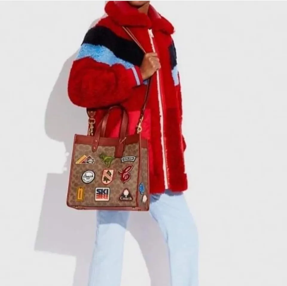 COACH®  Field Tote In Signature Canvas With Patches