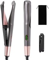 【LZ】❉●  Profissional cabelo ondulação ferros cabelo alisador 3D côncavo e convexo placa de titânio dupla tensão Flat Iron 2 em 1