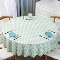 [COD] European-style waterproof and oil-proof disposable tablecloth hotel restaurant home round large cloth art