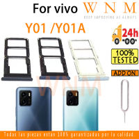 ใหม่สำหรับ Vivo Y01 / Y01A ถาดใส่ซิมการ์ดที่ใส่ซิมช่องเสียบบัตรตัวอ่านกระเป๋าเก็บบัตรช่อง SD ส่วนอะไหล่อะแดปเตอร์