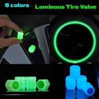 【cw】4 Pcs Tire Led Fuorescent Valve Caps for Car Motorcycle Bike Wheel Hub Red Luminous Car Valve Cover Decoration Glow In The Dark ！