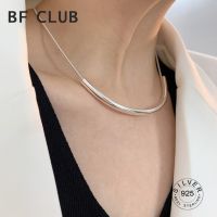 925 Sterling Silver Tube Clavicle Chain Choker Necklace For Women Rond Zircon Fine Jewelry Wedding Party Birthday Gift