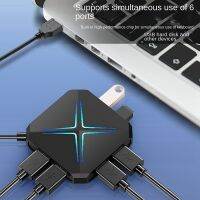 USB Hub 3.0 Splitter 1 Drag 6 High-Speed with Sound Card TF SD Card Multi-Function Conversion Expansion HUB