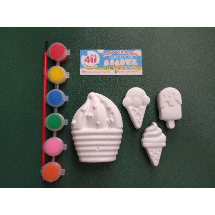 ICE CREAM AND CUPCAKE BUDGET SET PAINT YOUR OWN PLASTER TOYS KIT