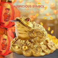 Feng Shui Toad Money LUCKY Fortune Wealth Chinese Golden Frog with Toad Coin Tabletop Ornaments Lucky Gifts for Home Office Deco