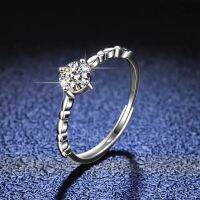 Vintage Rings Moissanite Ring For Women 0.5Ct Solitaire Real Silver Rings For Women 925 Ring With Stone Ring