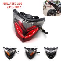 ☋สำหรับ KAWASAKI NINJA 250 300 NINJA250 Z300 300R NINJA300 EX300ไฟเบรคท้ายด้านหลัง2013-2017ไฟ Led กระจกมองข้างมอเตอร์ไซค์