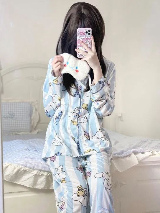 Japanese anime One piece autumn and winter pajamas men's cartoon long  sleeved home wear can be worn out set - AliExpress