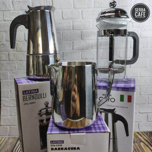 Latte Art Original (Mokapot + Milk jug + French Press) Lazada Indonesia