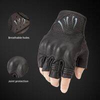 【CW】Summer Motorcycle Sheepskin Gloves Half Finger Small Holes Breathable Motobike Cycling Comfortable Protective Equipment