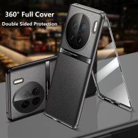 360คลุมทั้งหมดสำหรับ Vivo X90 Pro Plus เคสกระจกเทมเปอร์โทรศัพท์มือถือแบบพับเคสสำหรับ Vivo Vivo X90pro X90 + 5G เคสกันกระแทกสองด้าน