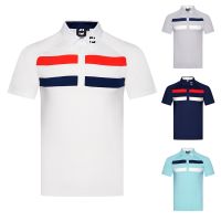 FootJoy Outdoor sports polo shirt casual splicing contrast color short-sleeved color matching golf clothing mens tops Titleist Callaway1 J.LINDEBERG PearlyGates ANEW▬❣