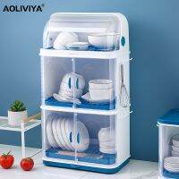 2023 Year AOLIVIYA Kitchen Dish Storage Rack Insect-proof Belt Cover Multi-layer Tableware Storage Box Plastic Plate Drain Rack