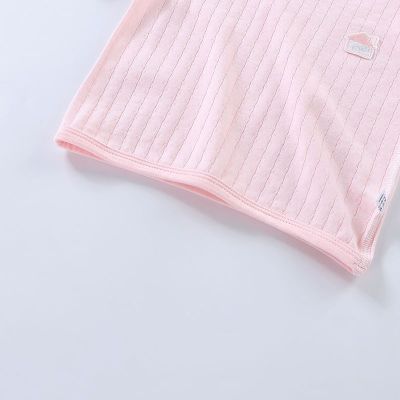 【Ready】🌈 Childrens cotton boneless shoulder button long-sleeved boys and girls pajama top baby summer clothes baby air-conditioning clothes thin section