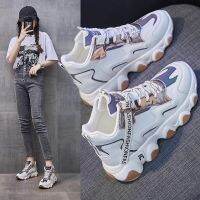 ☎  New Up Sneakers Female 2023Spring Thick Sole Non-slip Shoes Colorblock Chunky