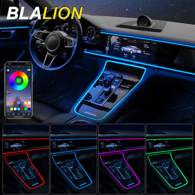 USB Car Interior Lights 64 Colors Optical Fiber Strips Multiple Modes Sound Control RGB Decorative Ambient Lamp Car Neon Light