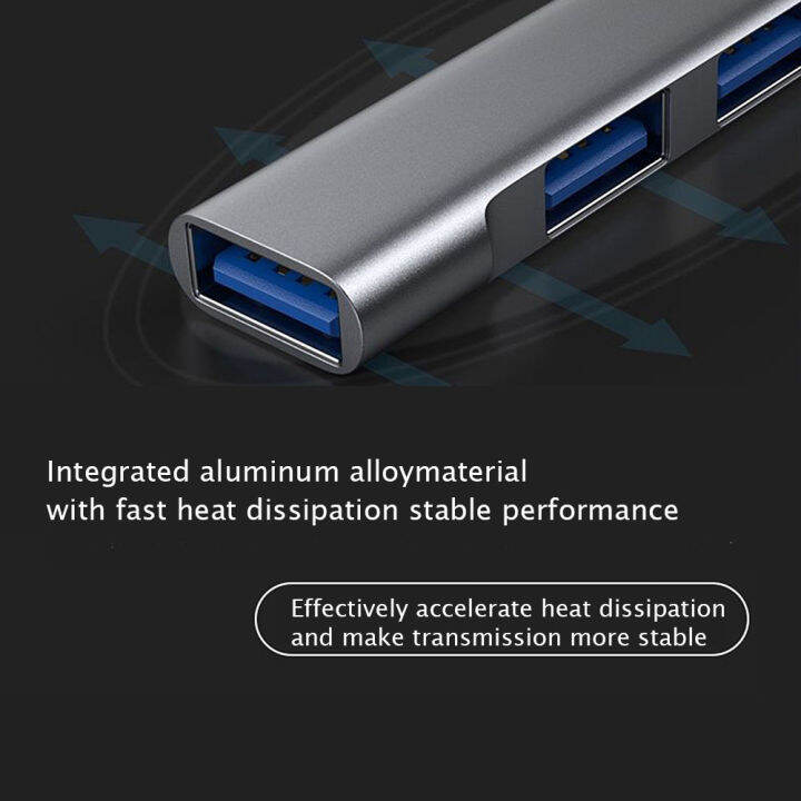 usb-ฮับ-type-c-3-0-usb-3-0ฮับ2-0-4พอร์ตอะแดปเตอร์-otg-เครื่องแยกอเนกประสงค์สำหรับพีซีเคสมือถือเลโนโว่หัวเหว่ย-macbook-อะลูมินัมอัลลอย