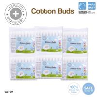 PAPA BABY Cotton Buds สำลีก้านปาป้า 100 ก้าน x6 ห่อ รุ่น CEQ-014