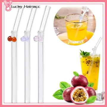 TakeJoy High Borosilicate Glass Drinking Straws Reusable Bar Tool for  Coffee Mug Tea Beer Cocktail Smoothies Juices Cherry Home Party