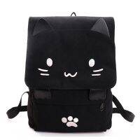 ?fashion Cute Cat Embroidery Canvas Student bag Cartoons Women Backpack Leisure School bag