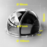 109x56mm Acrylic Clear Optical Dome Cover Security CCTV Camera Housing Anti-Aging Transparent Case With Black Round Plastic Cap