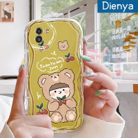 เคส Dienya สำหรับ Samsung A03แกน A02 A03s M02เคส F02s M02s เคสลายหมีเชอร์รี่เคสเนื้อครีมนิ่มกันกระแทกเคสโทรศัพท์โปร่งใสเจลป้องกันการตกฝาครอบป้องกันเลนส์กล้องถ่ายรูป