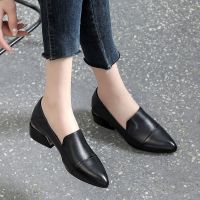 ♟☑❈ British style small leather shoes for women versatile spring and autumn new slip-on shoes soft-soled work shoes comfortable non-slip shoes