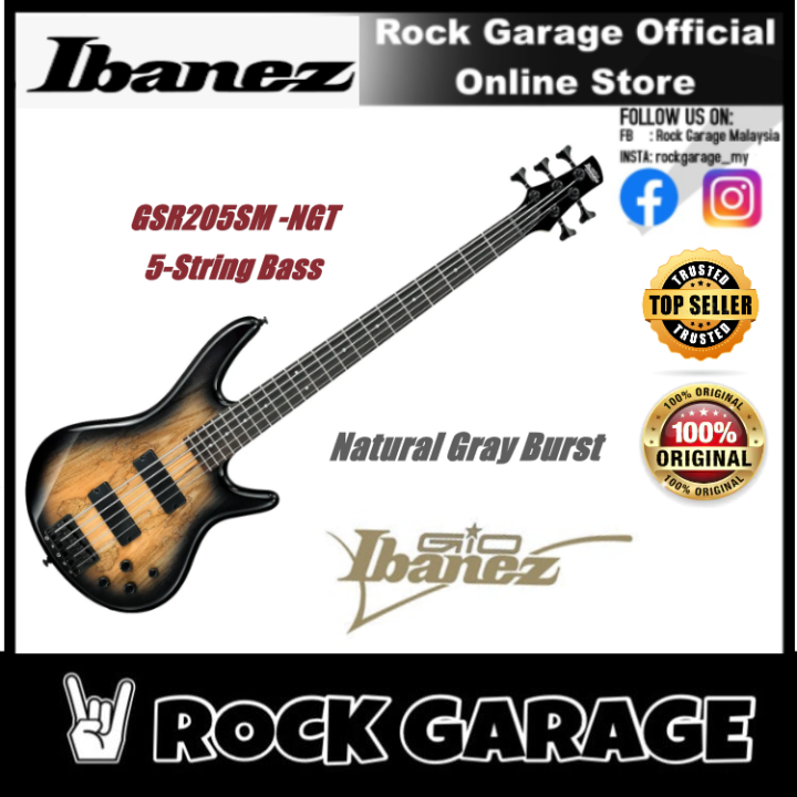 Ibanez Gio Gsr205sm 5 String Bass Natural Gray Burstngt Gsr205 Gsr205sm Ngt Lazada 8039