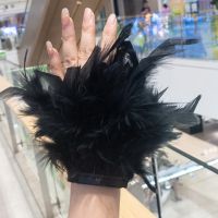 Fashion Feather Cuffs For Women Bracelet Plume Sexy Handcuffs ostrich Feather Cuffs Manicure hand photo cuffs Anklet Bracelet