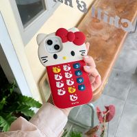 【เคสโทรศัพท์ Qiqi 】3D Sanrio Hello Kitty น่ารักเคสสำหรับไอโฟน14 13 12 11 Pro Max XR XS Plus 2023ฝาครอบกันตกใหม่