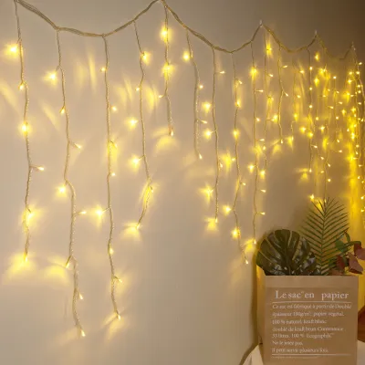 3.5M Christmas Garland LED Curtain Icicle String Lights Droop 0.4-1m AC 220V Garden Street Outdoor Decorative Holiday Light