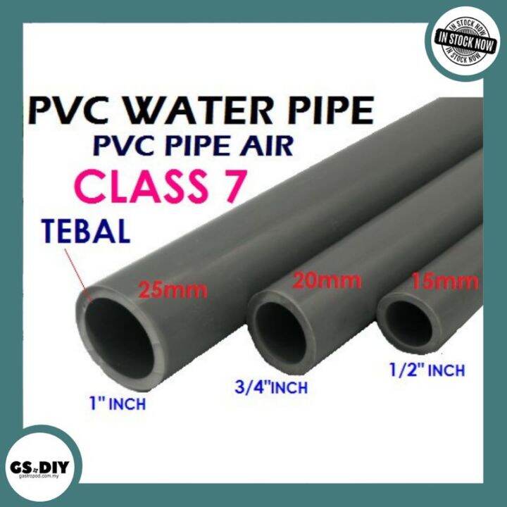 Pvc Ft Pvc Water Pipe Pvc Paip Air Class Tebal Mm Mm