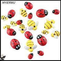 MYIERWU 80ชิ้นค่ะ Ladybirds Decor การตกแต่งผึ้ง เสน่ห์เรซิน เต่าทองเรซิน ผึ้งเรซิ่น เสน่ห์เรซินขนาดเล็ก