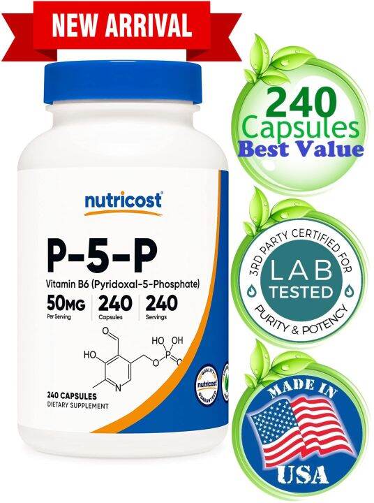 240/60 Caps 50mg P5P Most Bioavailable Vitamin B6 Pyridoxal5Phosphate