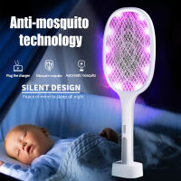 LED 2 in 1 Electric Electric Trap Insect Racket Fly Swatter Zapper USB Lamp Light Rechargeable Anti Mosquito Killer Lamp Summer