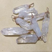 hotx【DT】 drusys stone quartz pendant Raw ore white crystal column point healing crystals diy making 12pcs