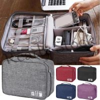 【Ready Stock】 ✌☢✠ B40 Travel Cable Storage Bag Multifunctional Waterproof Digital USB Gadget Organizer Portable Charger Wires Cosmetic Zipper Storage Pouch Large Capacity Bag