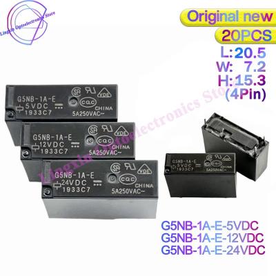 Free shipping 20Pcs G5NB-1A-E-5V G5NB-1A-E-12V G5NB-1A-E-24V Original G5NB-1A-E G5NB 1A E 5VDC 12VDC 24VDC 4Pin 5A 250VAC Relays Electrical Circuitry