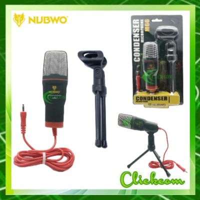 Nubwo Condenser Microphone ไมค์โครโฟน พร้อมขาตั้ง รุ่น M66 สีดำ Black