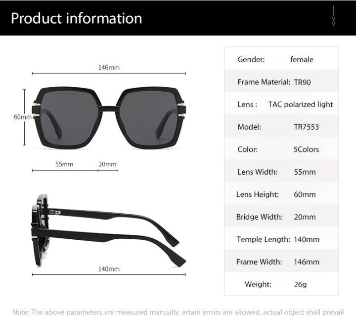 veithdia-แว่นตากันแดดโพลาไรซ์สำหรับผู้หญิง-แว่นกันแดดแฟชั่นแว่นตากันแดดทรงเหลี่ยมใหญ่ป้องกันแสงแดด-tr7553