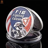 USA Military Collectible Coin US F-16 Fighting Falcon Silver Token Challenge Souvenir Coins And Gifts